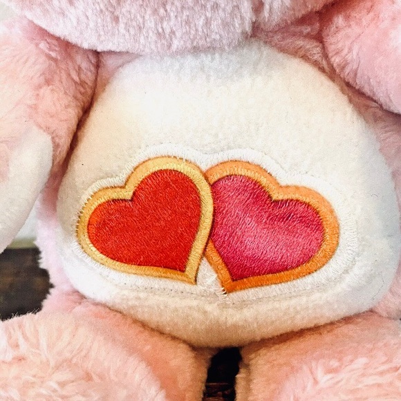 SOLD OUT ———— ORIGINAL 1983 CARE BEAR LOVE A LOT 13" Pink Plush Kenner Vintage - Picture 4 of 7